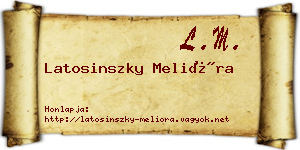Latosinszky Melióra névjegykártya